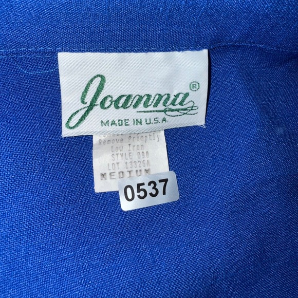 Vintage Joanna Blazer Women's Medium Blue 3/4 Sleeve Career Casual Jacket 90's‎ - Picture 2 of 4